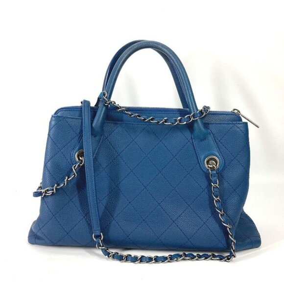 CHANEL Tote Bag Hand Bag CC Mark Matelasse Quilted Chain 2WAY Shoulder Bag - Picture 2 of 14